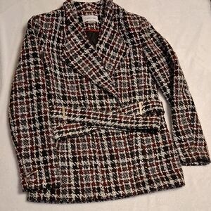 Calvin Klein Black and White Checkered Blazer